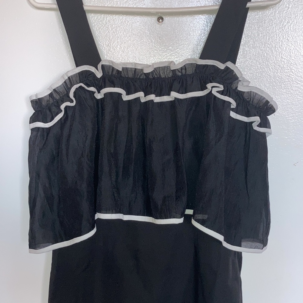 Woven Ruffled Cocktail Mini Dress - Picture 3 of 5